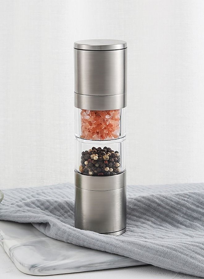 2-in-1 Salt and Pepper Grinder Set, electric Grinder Adjustable Grinding Thickness Suitable for Kitchen, Barbecue, Picnic