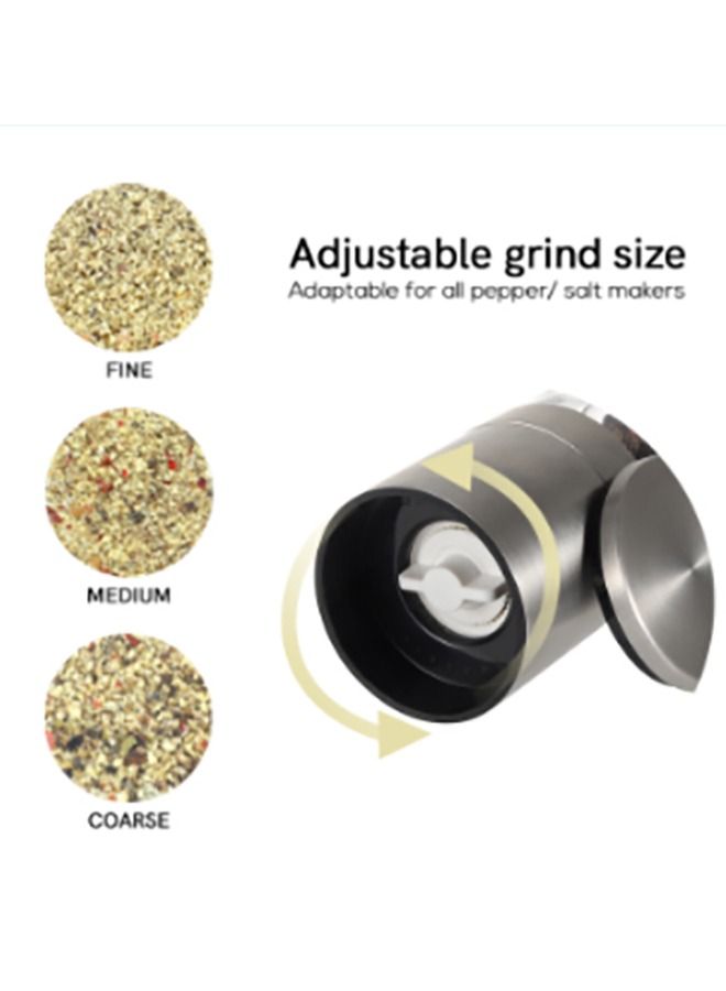 2-in-1 Salt and Pepper Grinder Set, electric Grinder Adjustable Grinding Thickness Suitable for Kitchen, Barbecue, Picnic