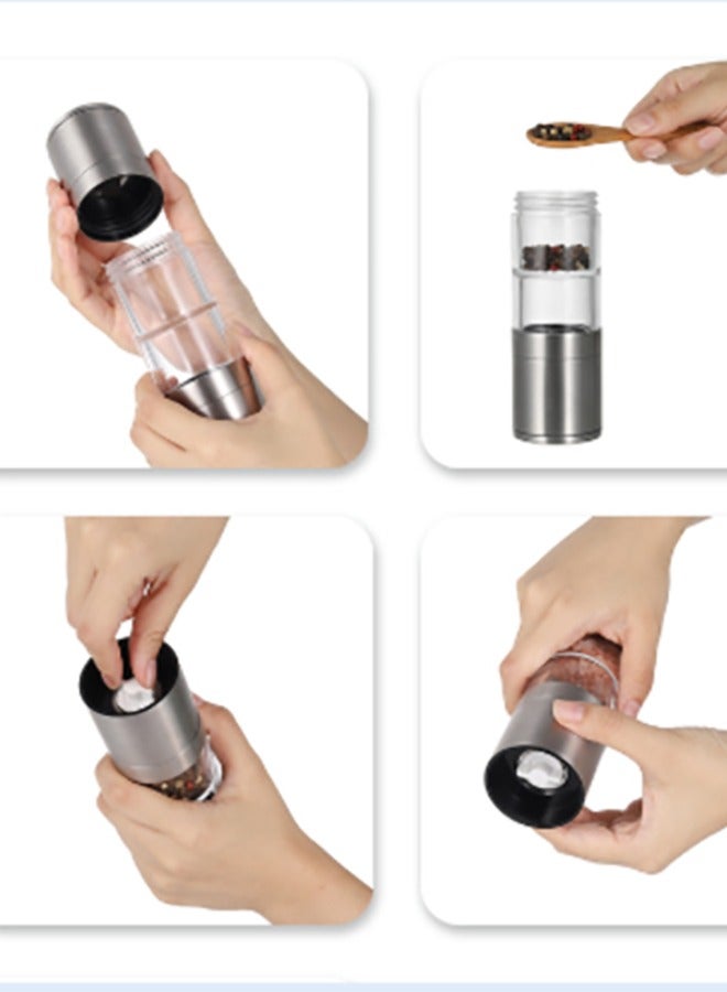 2-in-1 Salt and Pepper Grinder Set, electric Grinder Adjustable Grinding Thickness Suitable for Kitchen, Barbecue, Picnic