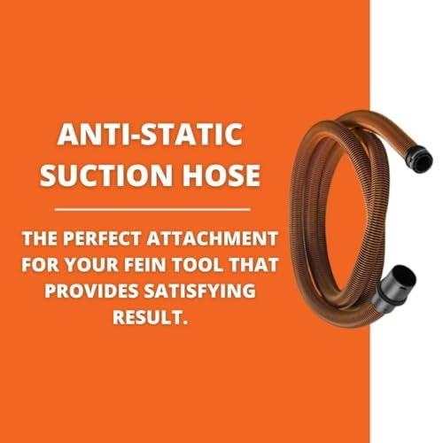 Fein AntiStatic Suction Hose for Safe and Efficient Cleaning Electrostatically Conductive for Turbo II WetDry Dust Extractors 27mm Diameter 4m Length OrangeBlack 31345121010 - Image 3