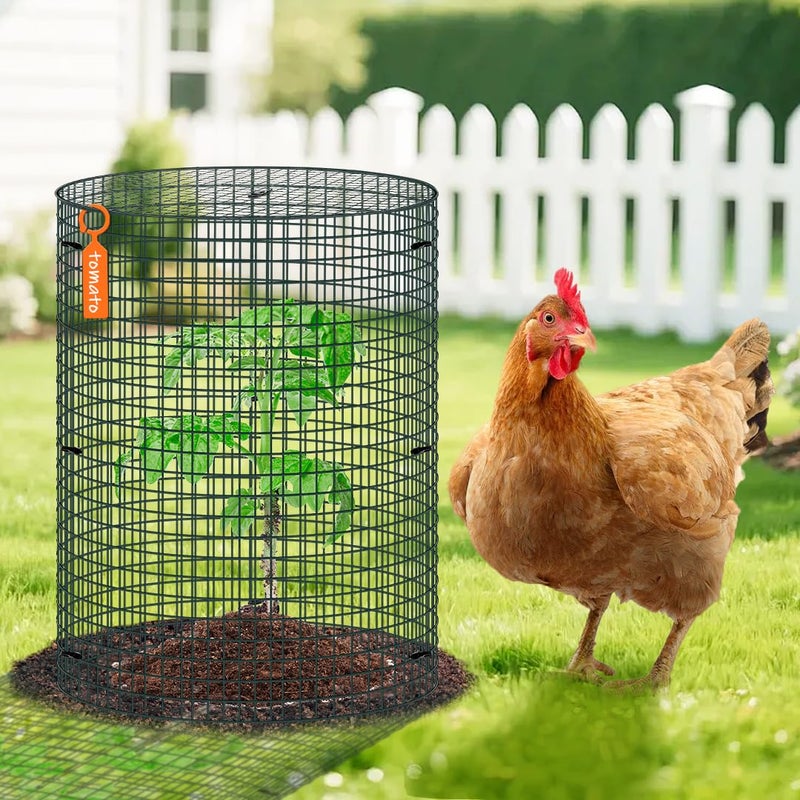 MUDEREK 10 Pack Wire Plant Protector with Cover, 16"x12" Detachable Metal Plant Protectors Mesh, Garden Plant Protectors for Shrubs Flowers Vegetables to Keep Rabbit & Chicken Animals Out - Image 2