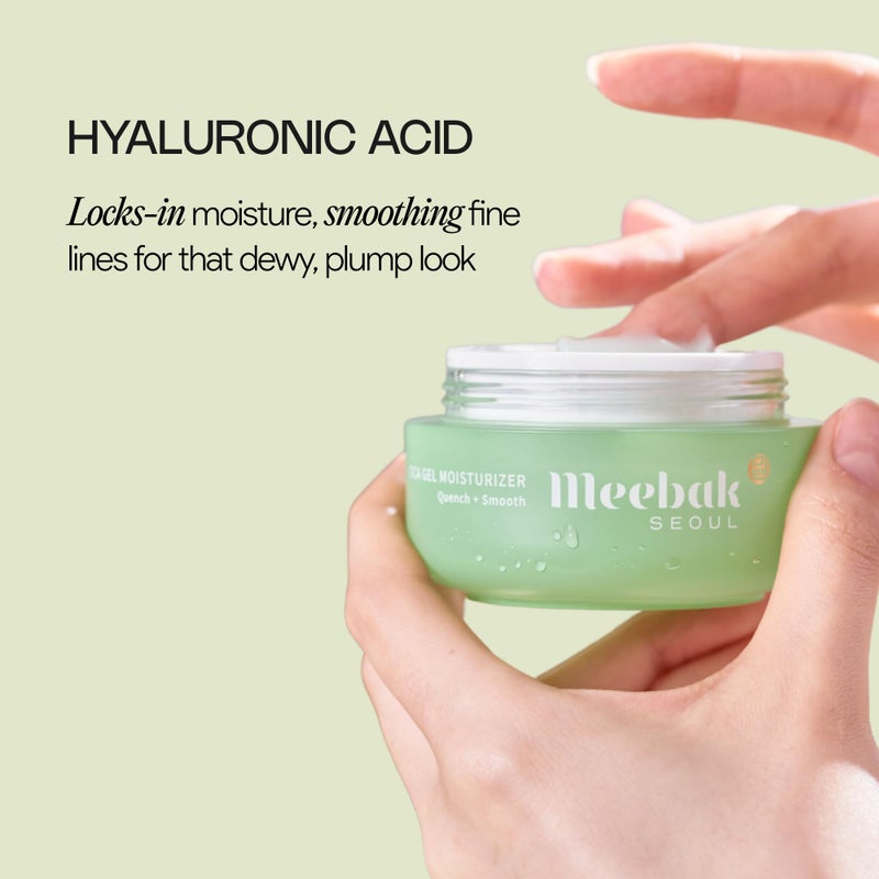 Meebak Cica Gel Face Moisturizer | Lightweight Hydrating Water Cream with Hyaluronic Acid & Vegan Collagen | Fast-Absorbing, Cooling Gel for All-Day Hydration & Glass Skin | Korean Skin Care - Image 5
