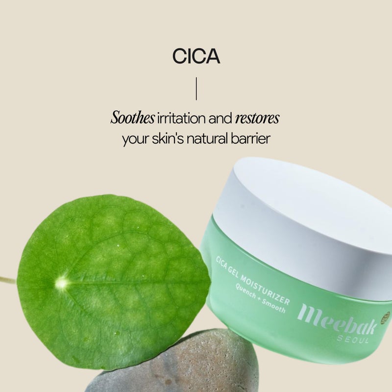 Meebak Cica Gel Face Moisturizer | Lightweight Hydrating Water Cream with Hyaluronic Acid & Vegan Collagen | Fast-Absorbing, Cooling Gel for All-Day Hydration & Glass Skin | Korean Skin Care - Image 4
