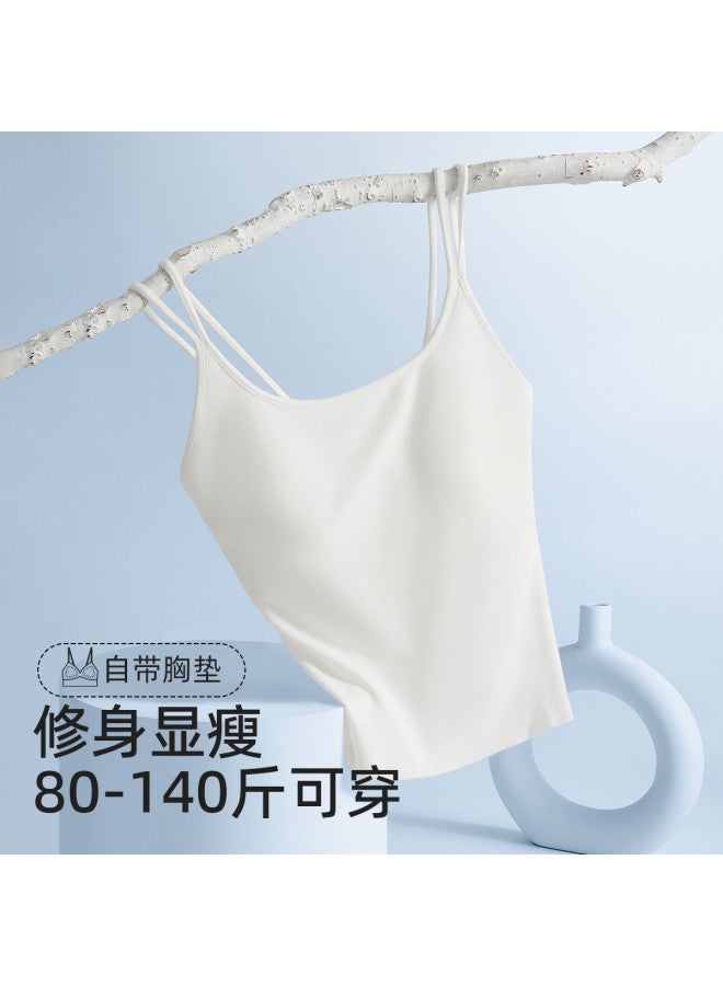 Top melon Double Strap Fixed Cup Camisole For Women, Layering Tank Top For Innerwear And Outerwear - Image 4