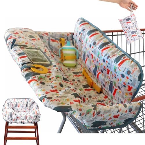Suessie Shopping Cart Cover and High Chair Cover, Forest Animals - Image 1