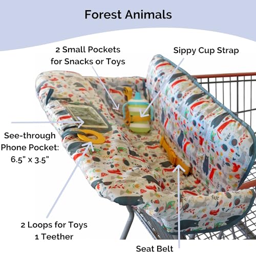 Suessie Shopping Cart Cover and High Chair Cover, Forest Animals - Image 3