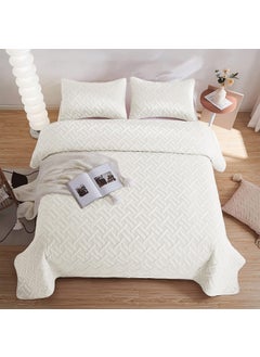 VAS COLLECTIONS VAS COLLECTIONS All Weather 3 Pcs 100 Cotton Ultrasonic 280tc Solid King Size Quilted Bed CoverBedsheet with 2 Pillow Case Luxurious Beige 90X100 Inches 254X228 cm  - Image 5