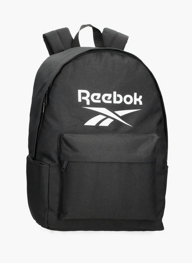ريبوك Logo Print School Backpack with Adjustable Straps and Zip Closure - 38x19x43 cm