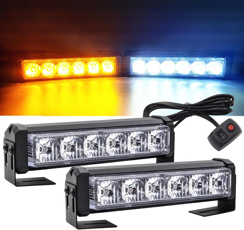 NWpangu 2 in 1 12V LED Emergency Warning Light Dash Strobe Lights with Switch Button - Image 1
