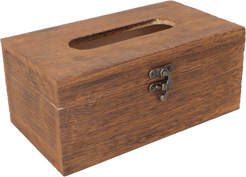 klarako Tissue Box Cover, Vintage Wooden Tissue Box, Retro Decorative Napkin Dispenser Box, Pumping Paper Towel Storage Case for Bathroom Living Room Dining Room Bedroom Toilet - Image 1