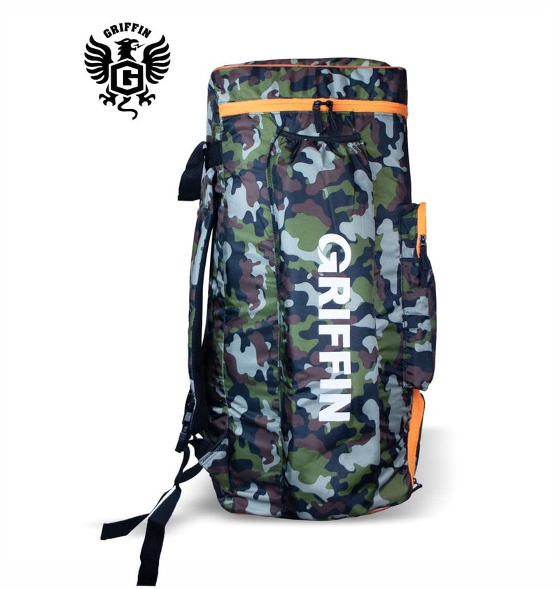 Griffin Polyester Army Printed Cricket Kit Bag For Cricketers Player Edition Bag Backpack With Bat Pockets Cricket Bag Kit Camouflage Shoulder Straps Sports Cricket Kit Bag Holdall 2 Bat Caves - Image 3