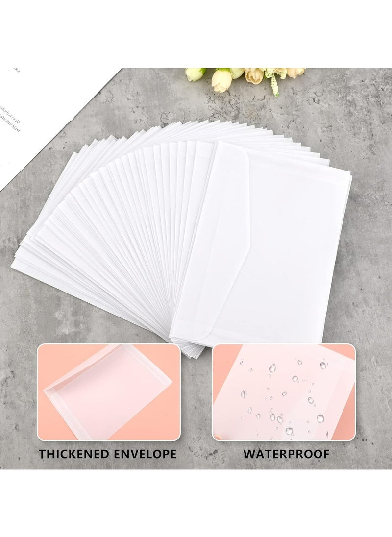 Oasisgalore 50 Pcs Translucent Vellum Envelopes, 17.5x12.5cm, for Invitations, Wedding, Gift Cards, Postcards, Photos  - Image 4