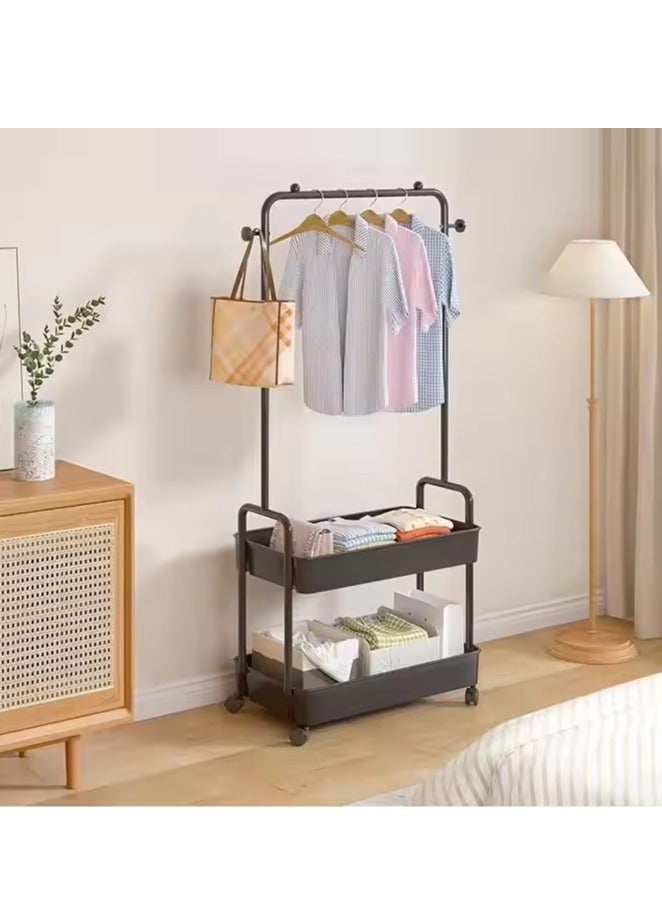 Loquat Coat Rack Freestanding With 2 Tier Rack Lightweight Metal Shoe Rack Organizer Multifunctional Coat Hanger Stand Shoe Shelf For Apartment Bedroom Dorm And Entryway Black - Image 3