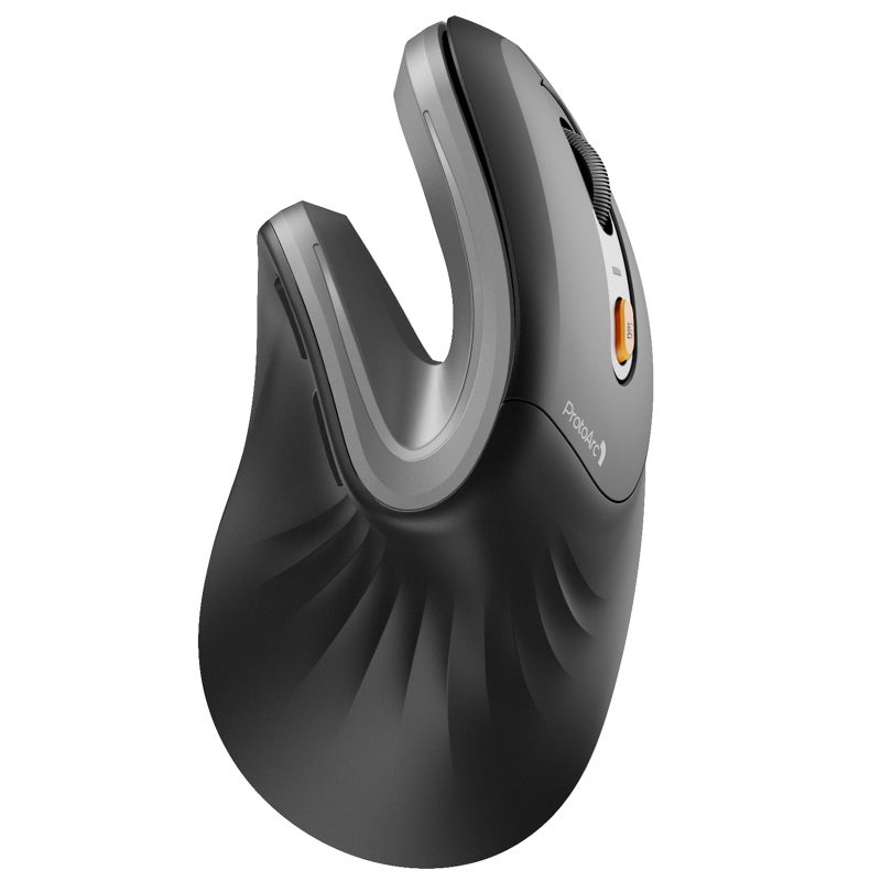 ProtoArc Ergonomic Mouse EM11 NL Bluetooth Rechargeable Wireless Vertical Mouse 3 MultiDevice Connectivity for ComputerPCLaptop 24GHz USBA Optical Mice for Windows Mac OS Gray - Image 2