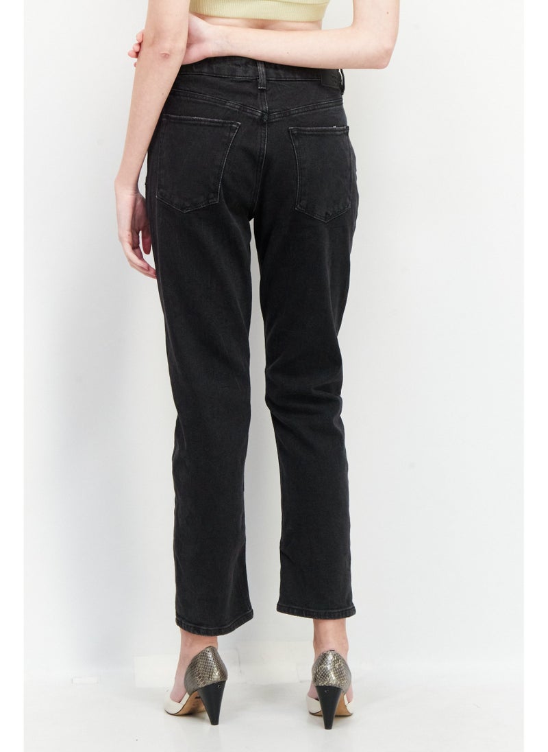 ESPRIT Women Regular Fit Washed Denim Jeans, Black - Image 5