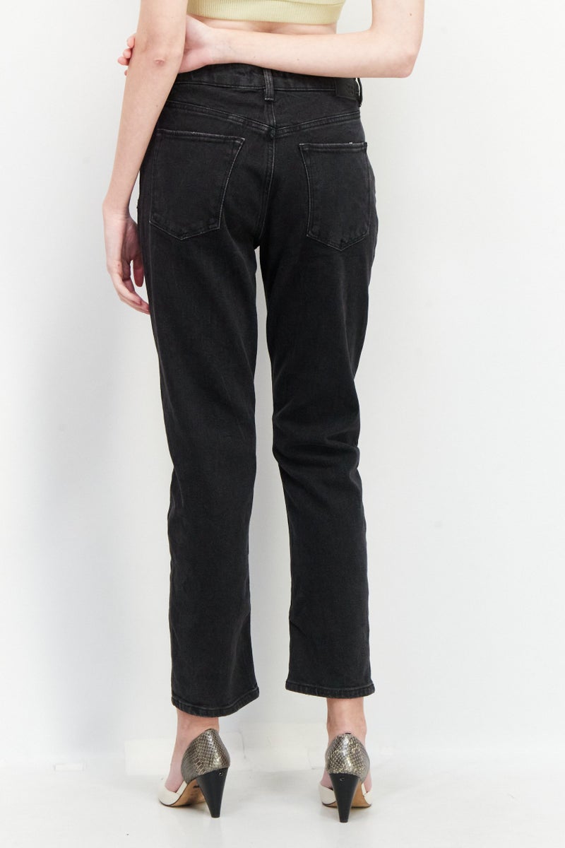 ESPRIT Women Regular Fit Washed Denim Jeans, Black - Image 4