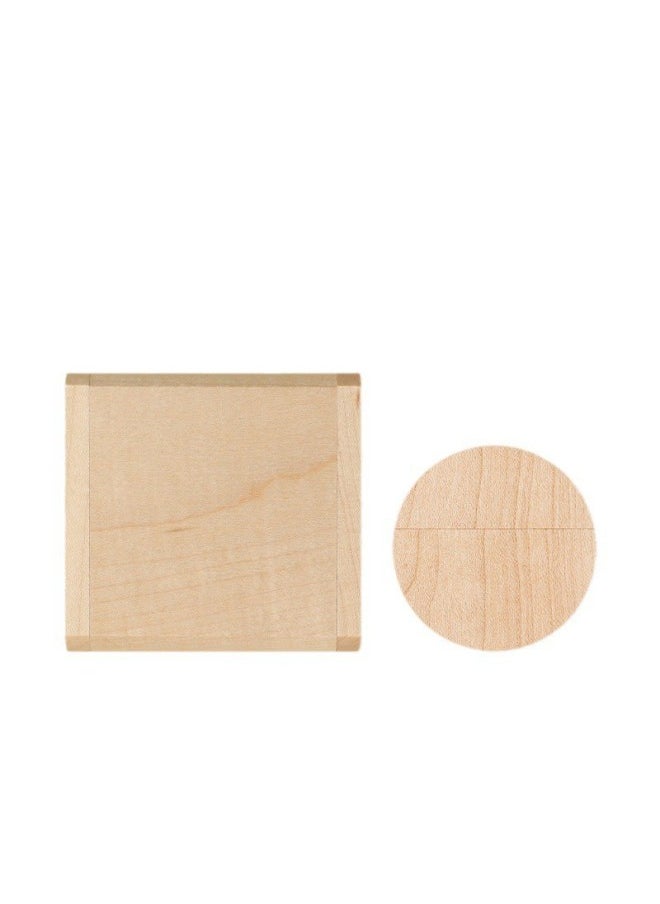 Ancient Style Round Wooden USB Flash Drive School Emblem Corporate Logo Engraving Wooden Pattern Custom Company Gift Commemorative USB Flash Drive-Color:U Disk + Wooden Gift Box Packaging-Capacity:USB2.0 64GB  - Image 1