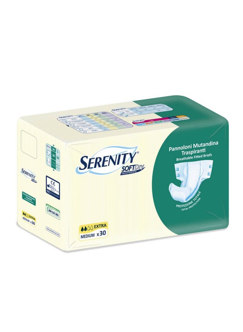 SERENITY Adult Diapers Medium, Pack Of 30