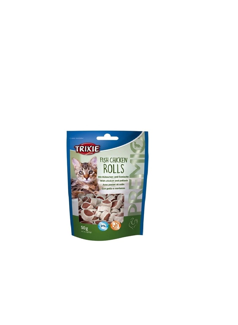 Trixie Premio Bites Fish Chicken Rolls Cat Treats - Image 1