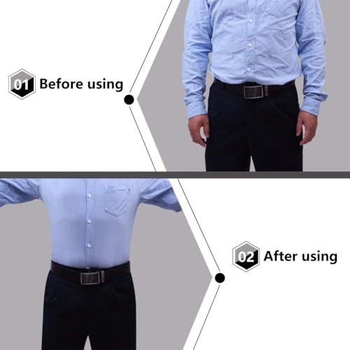 Ahamo Men's Shirt Stays Adjustable Shirt Holder & Tucker | 1 Pack Elastic Garter Clips | Keep Shirt Tucked All Day | Comfortable Anti-Slip Design (Black) - Image 3