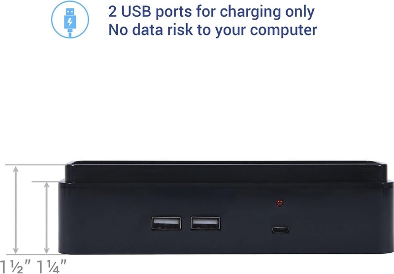 DAC STAX Monitor Block Kit with 2 USB Charging Ports Riser 15x15x6 Black - Image 2