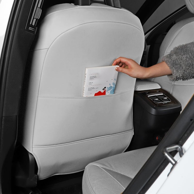 TAIKOO حماة ظهر المقعد متوافقة مع فولفو XC90 XC60 S90 S60 V90 V60 غطاء المقعد الخلفي للأطفال يقلل من تلف المقاعد الناتج عن الأحذية رمادي مجموعة من 2 - Image 3