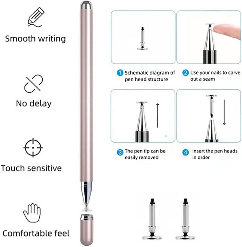 Bimahoo 2Pcs Stylus Pen for Samsung Galaxy Tab A7/A8/A8plus/A9/A9Plus,S Pen Compatible with iOS/Android/Windows and Other Series of Capacitive Screen Digital Devices (Pink) - Image 1