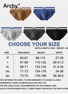 Archy 5 Pack Mens Cotton Solid Underwear Fashion Boxers Set for Men Youth Man Simple Style Briefs High Quality Breathable Striped Print U Pouch Male Underpants  - Image 5