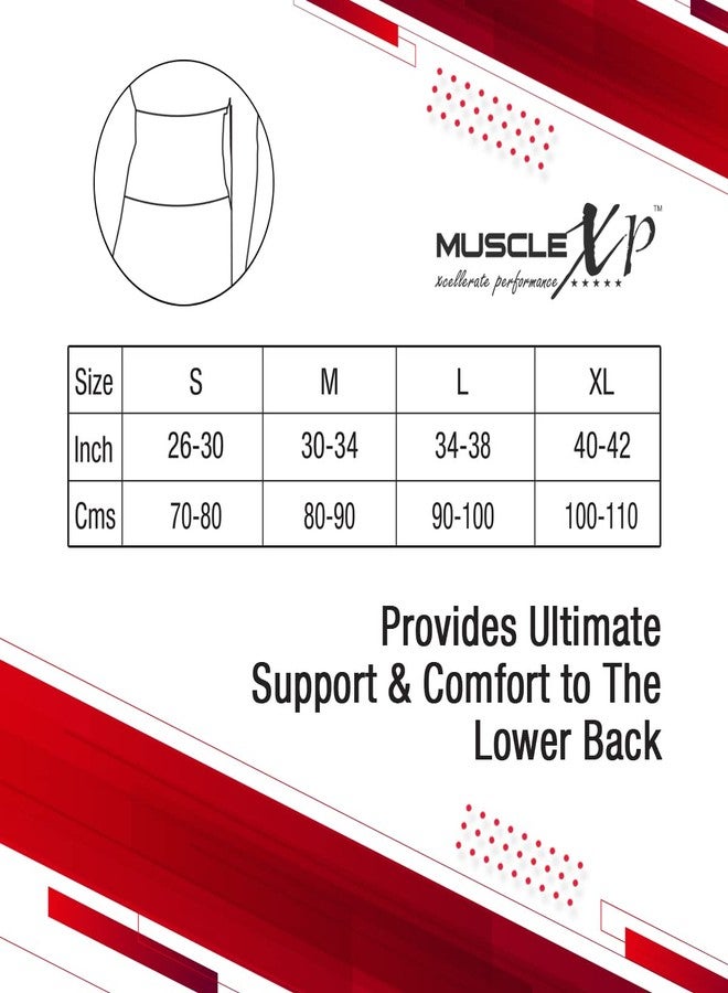 MuscleXP DrFitness+ Lumbo Sacral Belt, Back Support Belt With Cushioning & Semi-Flexible, Splints For Men & Women, Optimum Back Support, Back Pain Relief-Compression Belt, Small Size - Image 2