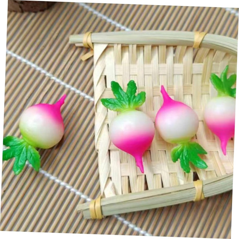 Lifelike Resin Artificial Radish Vegetable Model Set Kitchen Tabletop Display - Image 4