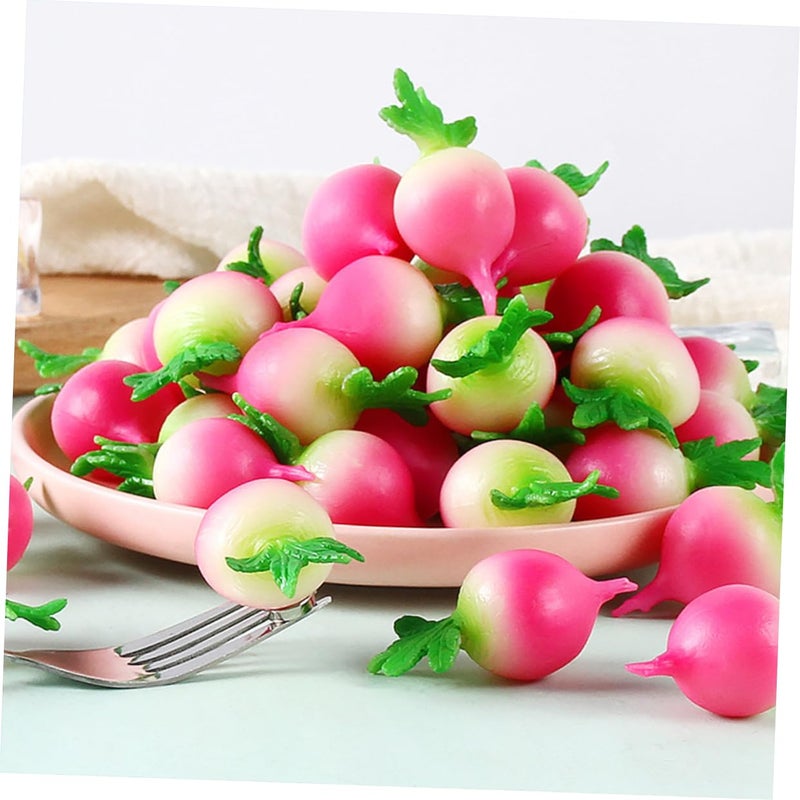 Lifelike Resin Artificial Radish Vegetable Model Set Kitchen Tabletop Display - Image 5