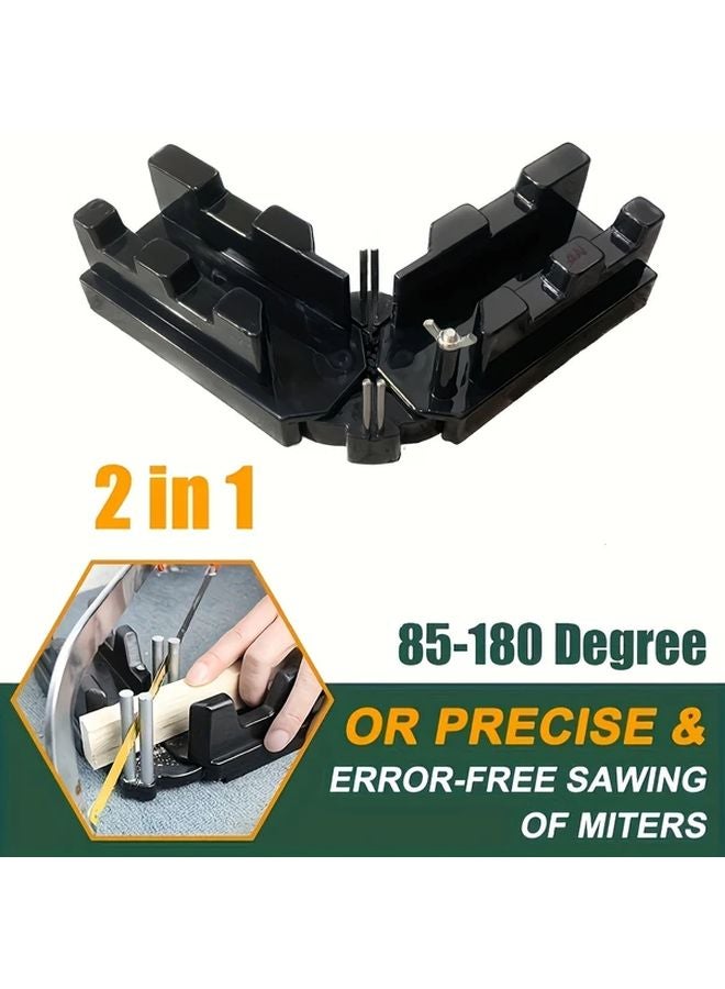 2 In 1 Black Miter Saw Protractor Tool Precision Measuring And Cutting Gauge Waterproof - Image 5