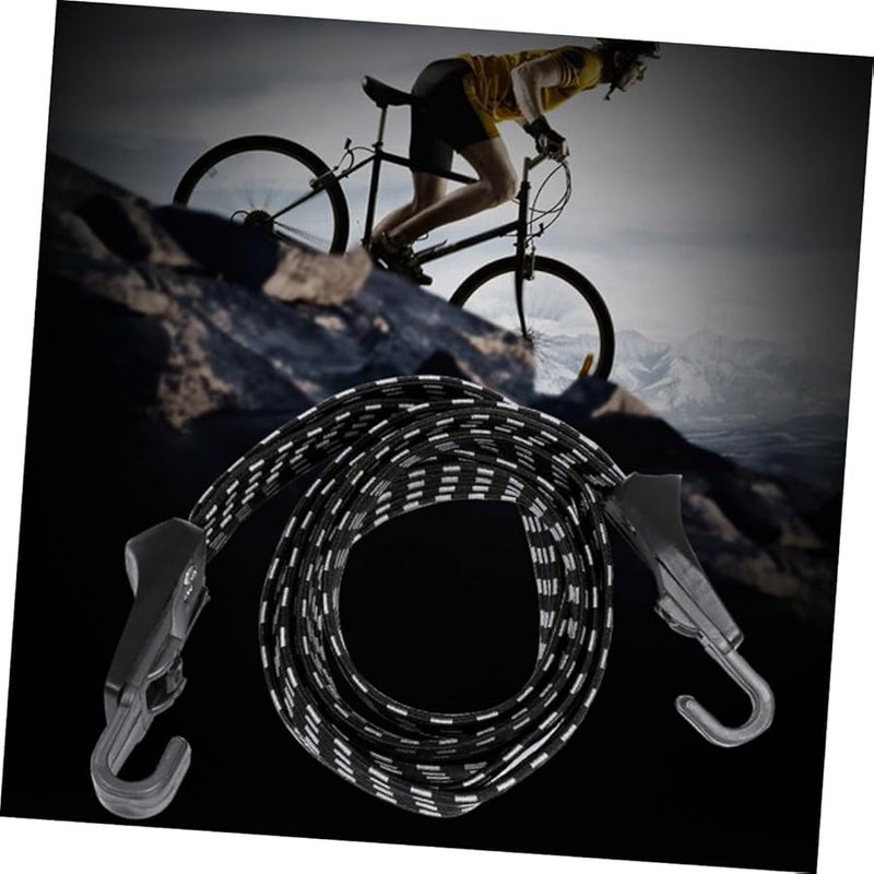 Mikikit 3Pcs Heavy Duty Elastic Bike Luggage Straps with Hooks for Roof Rack Cargo Stability - Image 3