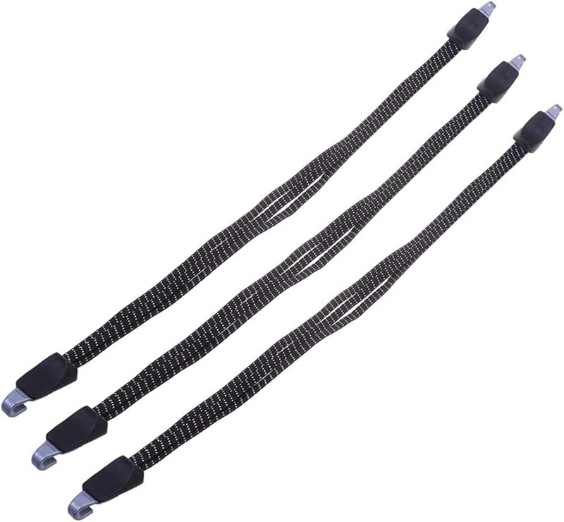 Mikikit 3Pcs Heavy Duty Elastic Bike Luggage Straps with Hooks for Roof Rack Cargo Stability - Image 1