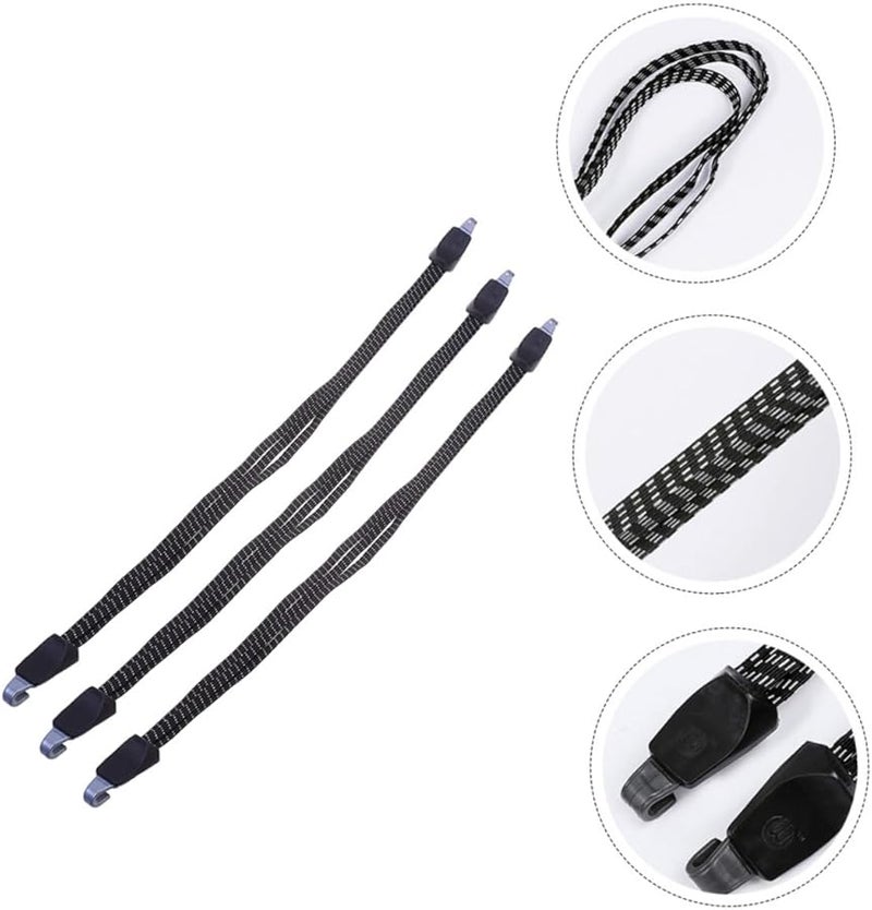 Mikikit 3Pcs Heavy Duty Elastic Bike Luggage Straps with Hooks for Roof Rack Cargo Stability - Image 5