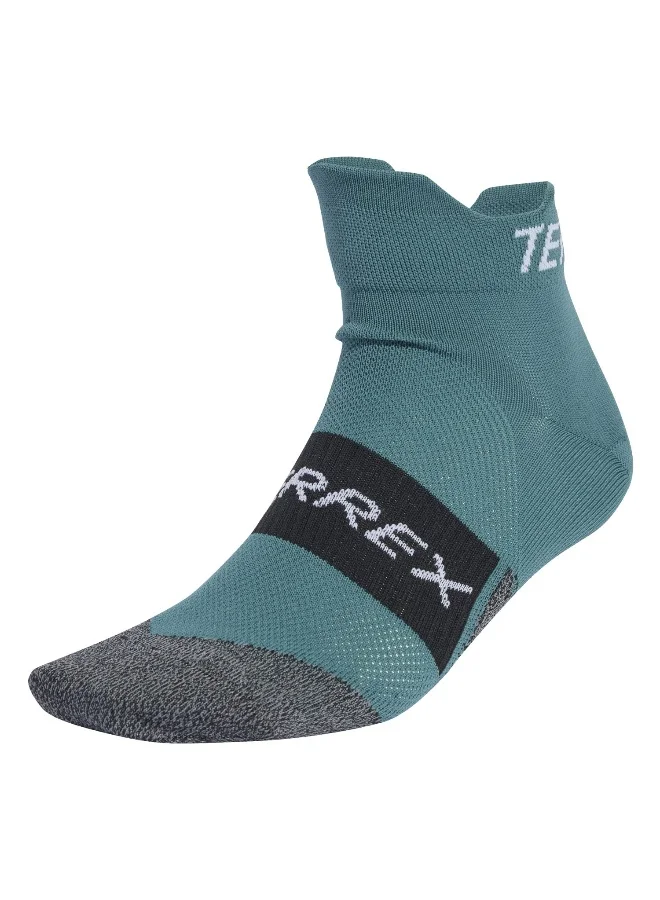 Adidas Trx Trl Spd Sck Green Trail Running Socks For Unisex 2 - 3.5