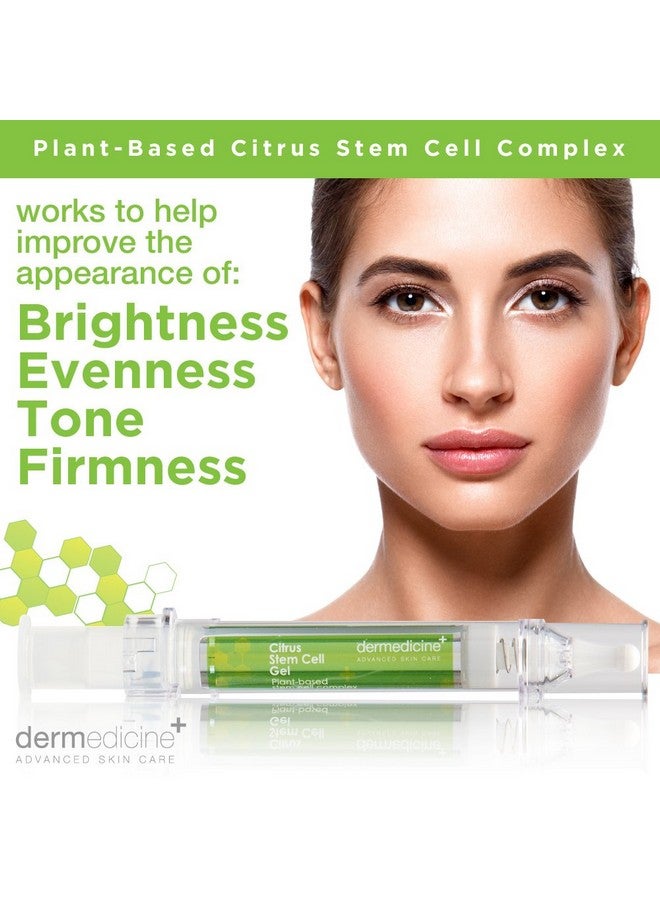 Dermedicine Citrus Stem Cell Gel For Face In Easy To Use Targeted Syringe Applicator With Vitamin C Retinol Ceramides Fruit Stem Cell Extract May Help Hydrate Firm And Brighten Skin 0.4 Oz 12 G - Image 2