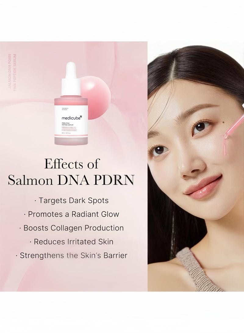 ميديكيوب مصل الببتيد الوردي بDNA السلمون PDRN، مصب توهج وردي، ببتيد، نياسيناميد، مرطب ومنعم ومقوي، لون البشرة غير المتكافئ، العناية الكورية بالبشرة | 1.01 أونصة سائلة (1.01 أونصة سائلة، DNA السلمون PDRN) - Image 4