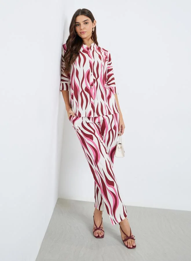 مكسيم كريشن Maxim Creation Women Abstract Print Top and Pants Co-Ords