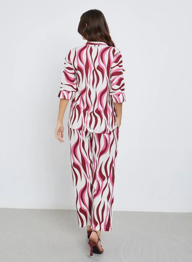 Maxim Creation Maxim Creation Women Abstract Print Top and Pants Co-Ords