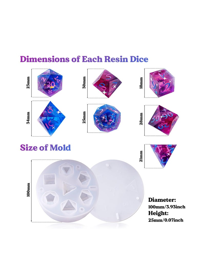 Resin Dice Molds for DND, Create 7 Polyhedral Dice with Easy to Use Silicone Molds, Perfect for DIY Tabletop Gaming - Image 2