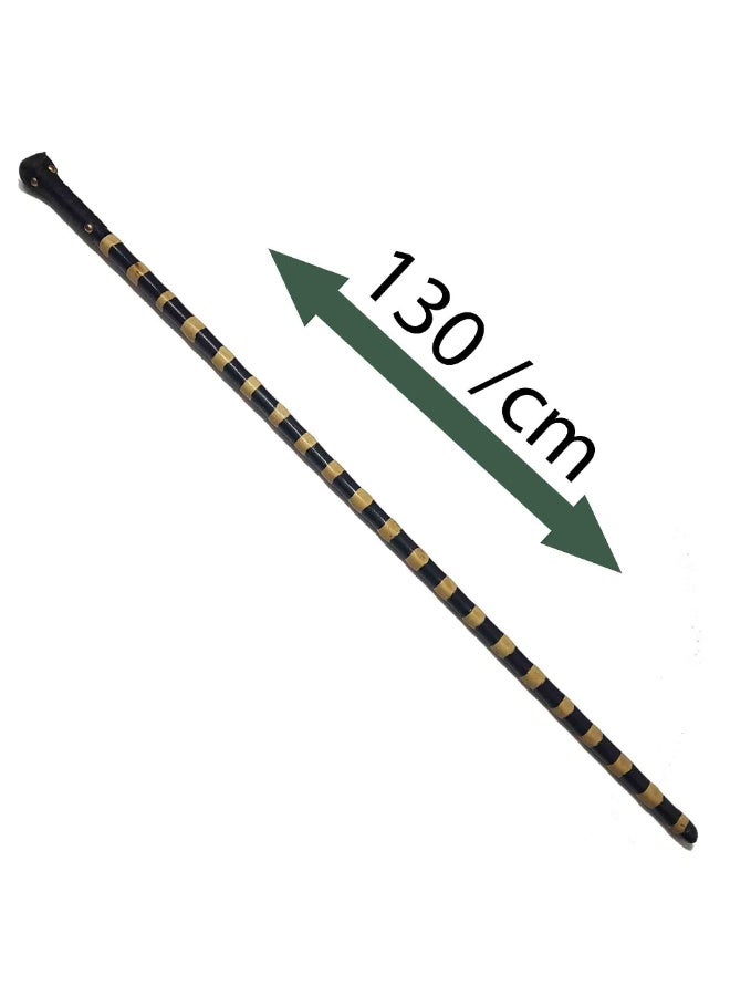 عصا مصنوعة من خشب الزان الأسواني، للرجال اسود و بيج - Image 2