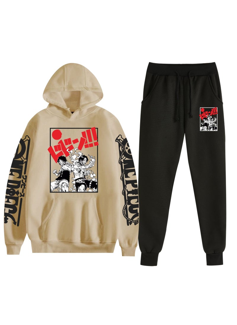 KUYING New One Piece Casual Loose Hooded Sweatshirt And Pants Set  - Image 1