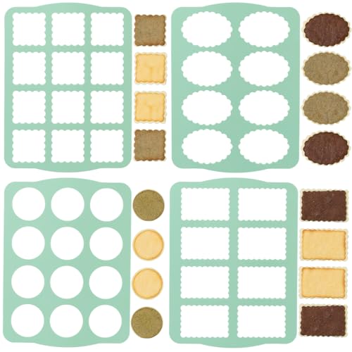 QELEG 4Pcs Silicone Cookie Molds Chocolate Chablon Cookie Stencil Mold for Biscuit Cake QLG-M1215-M1218 - Image 1
