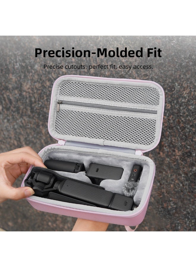 Premium Protective Carrying Case for DJI Pocket 3 – Waterproof Hard Shell with Custom Fit, Organized Storage for Camera & Accessories, Lightweight & Travel-Ready (Pink) - Image 3