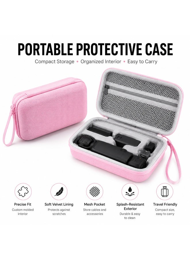 Premium Protective Carrying Case for DJI Pocket 3 – Waterproof Hard Shell with Custom Fit, Organized Storage for Camera & Accessories, Lightweight & Travel-Ready (Pink) - Image 1