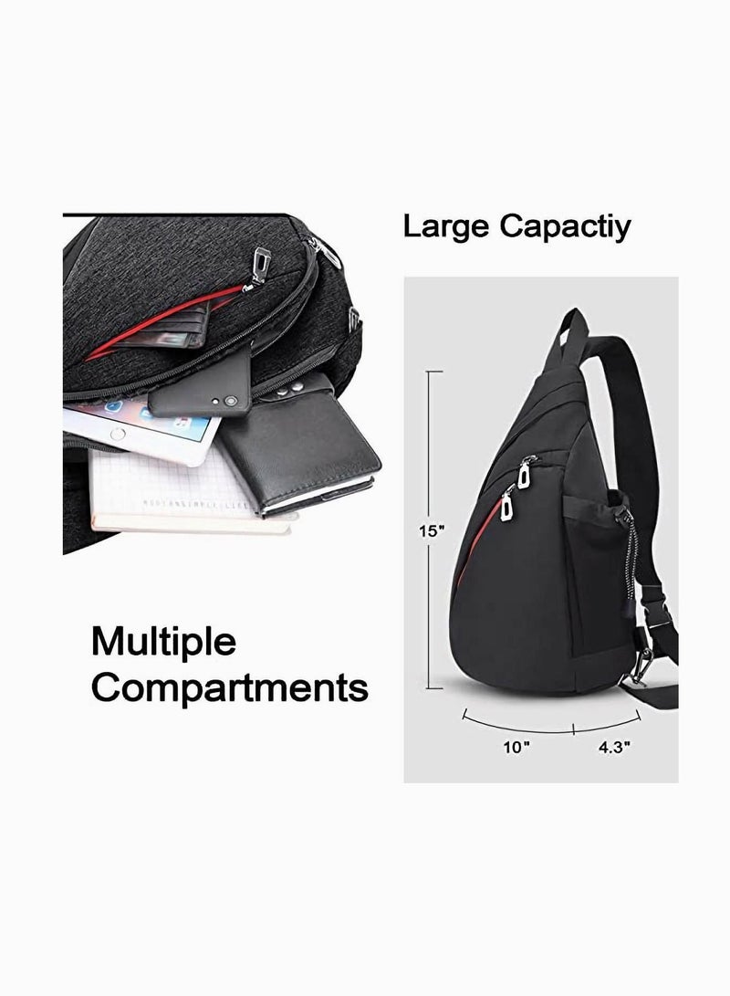 SYOSI Crossbody Shoulder Bag, SYOSI Casual Retro Backpack, Couple Bag, Chest Bag for Travel, Water Resistant Hiking Daypack for Men Women - Image 4