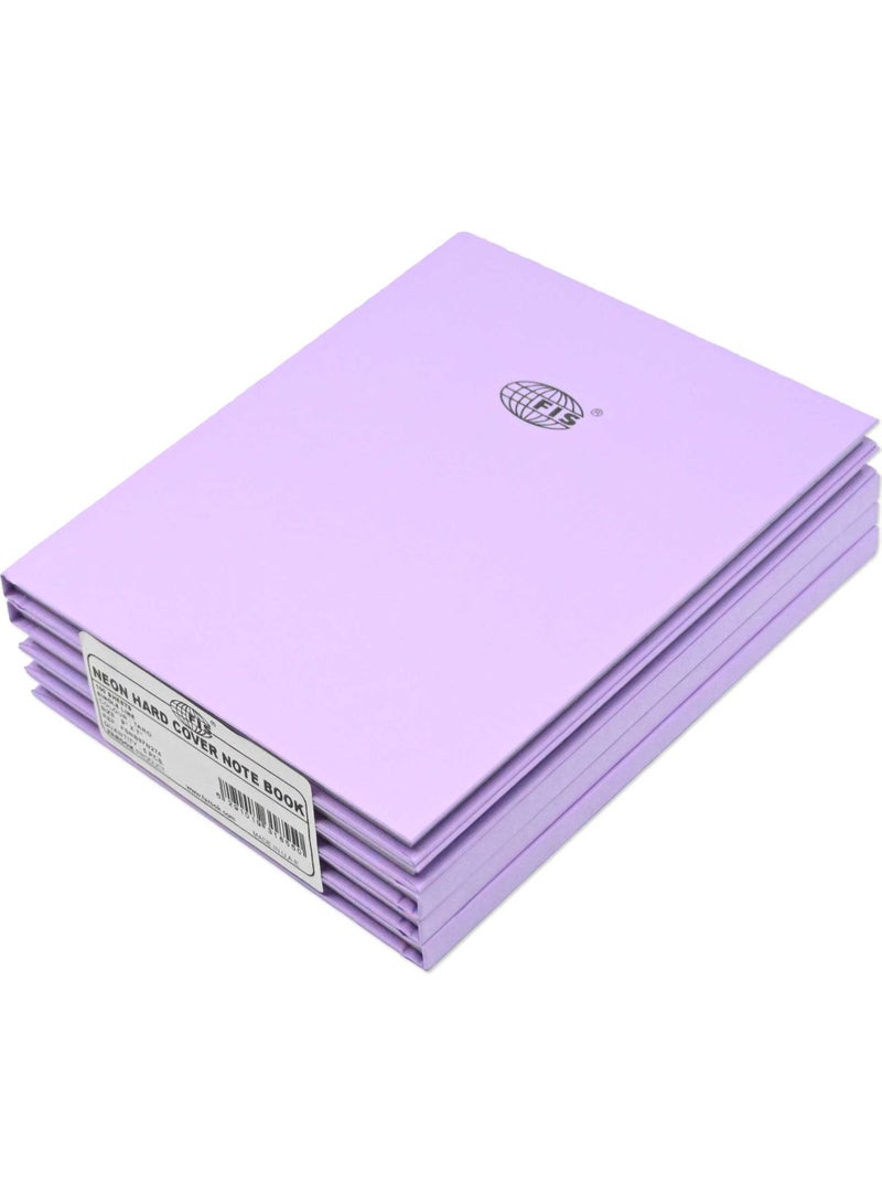 FIS 5-Piece FIS Neon Hard Cover Note Book, (100 Sheet) Single Line, Taro Colour, 9x7 Inch Size - FSNB97N274 - Image 1
