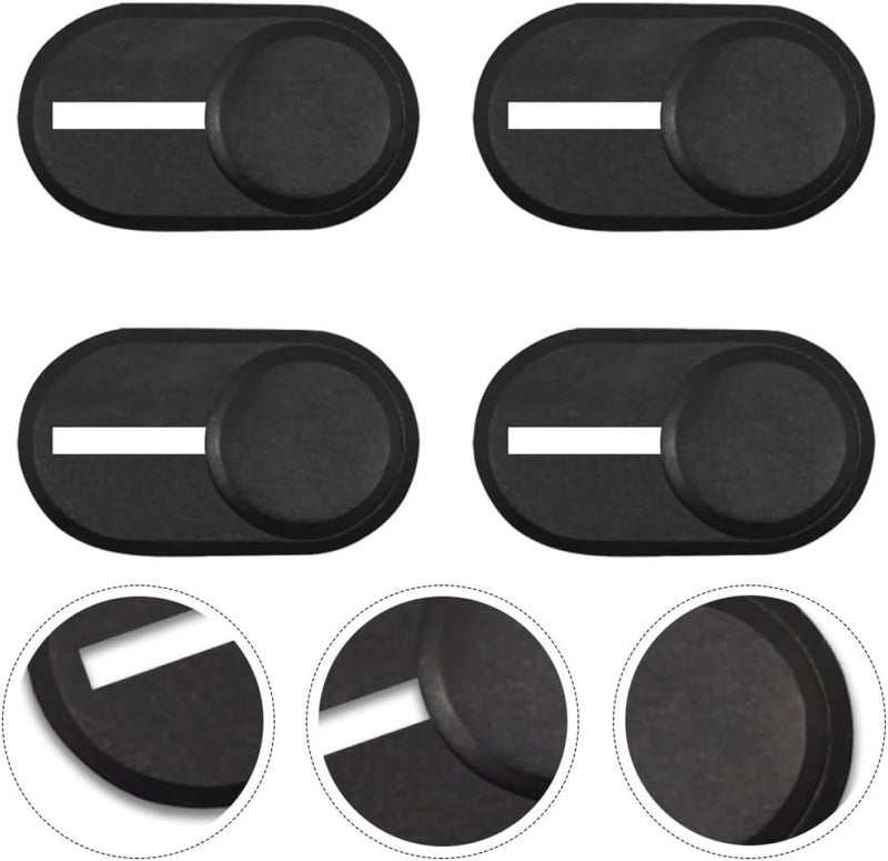 Luxshiny 4 Pcs Webcam Cover Slide for Laptop, Pc, and Tablet – Black Privacy Protection, Anti- Slider for Secure Video Calls and Online Privacy - Image 1