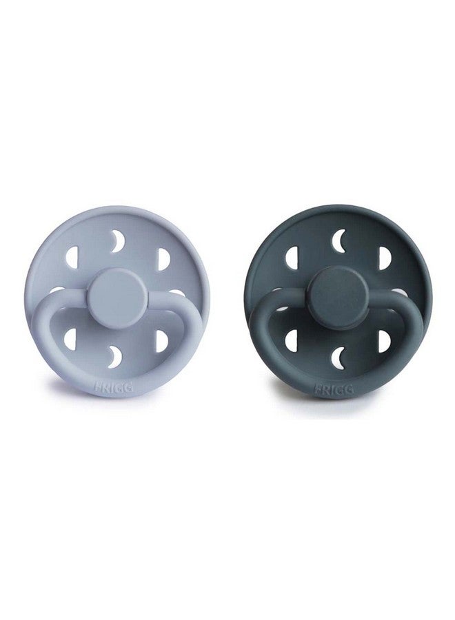 فريج لهاية فريغ مون من السيليكون الناعم الحريري للأطفال | صنع في الدنمارك | خالية من مادة BPA (أزرق بودرة/رمادي، من ٦ إلى ١٨ شهرًا) - Image 1